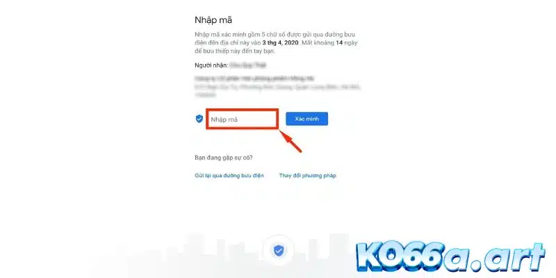 Nhập chính xác mã xác minh